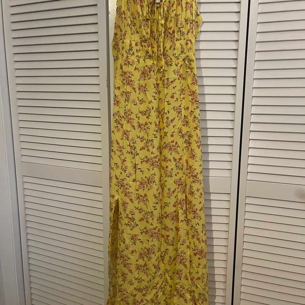 Ambiance Yellow Floral Maxi Dress